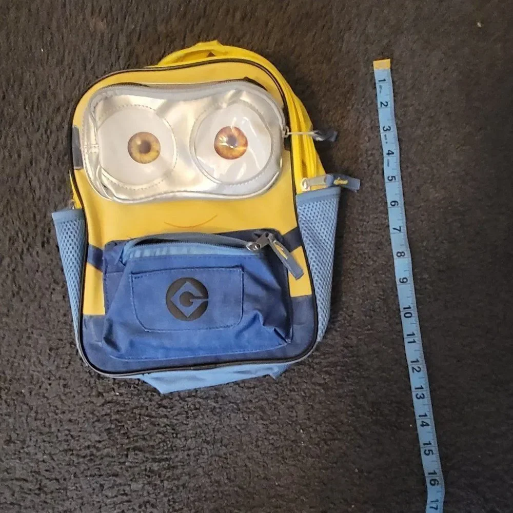 Universal Unisex Kids Yellow Blue Illumination Bottle Holder Minion Backpack OS